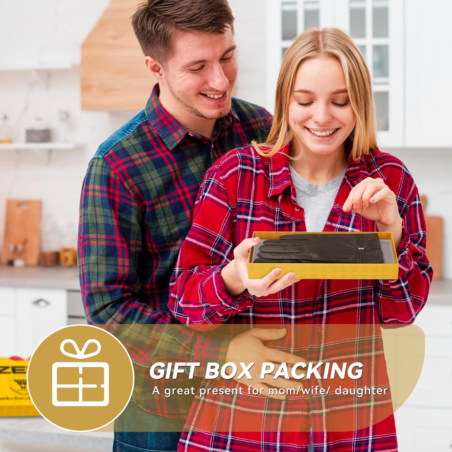 OZERO Leather Womens Gloves Winter, Sheepskin Wool Warm Womens Gloves with Touchscreen Fingers for Cold Weather - Image 5