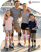 Vista 2 de SKATEWIZ Juego de rodilleras y coderas para niños y adultos con protectores de muñeca para patinaje sobre ruedas [6 piezas] - Equipo de protección