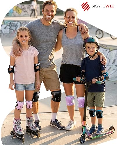 Miniatura 2 de SKATEWIZ Juego de rodilleras y coderas para niños y adultos con protectores de muñeca para patinaje sobre ruedas [6 piezas] - Equipo de protección