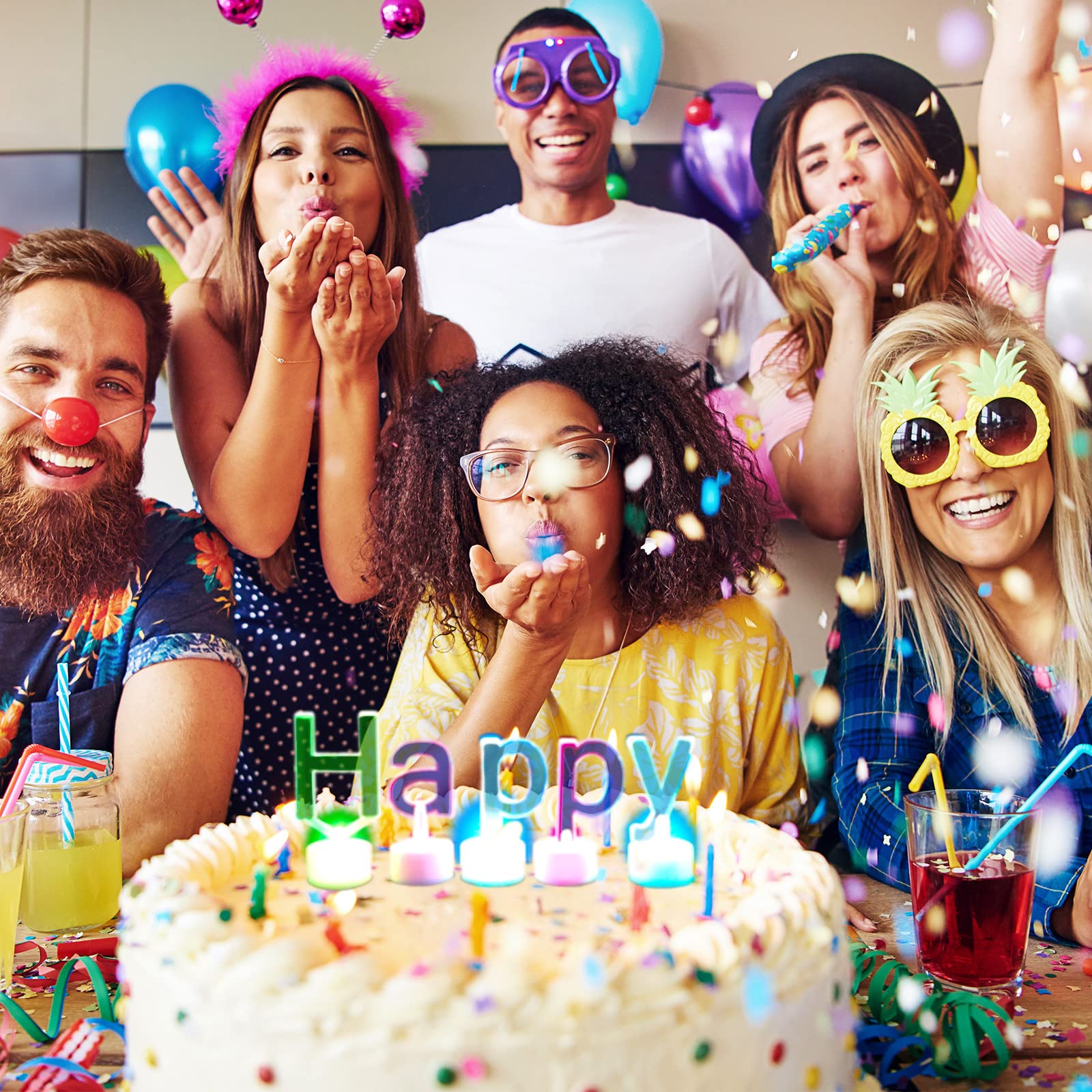 Amazon.co.jp: Hortsun カラフルなLEDバースデーキャンドル