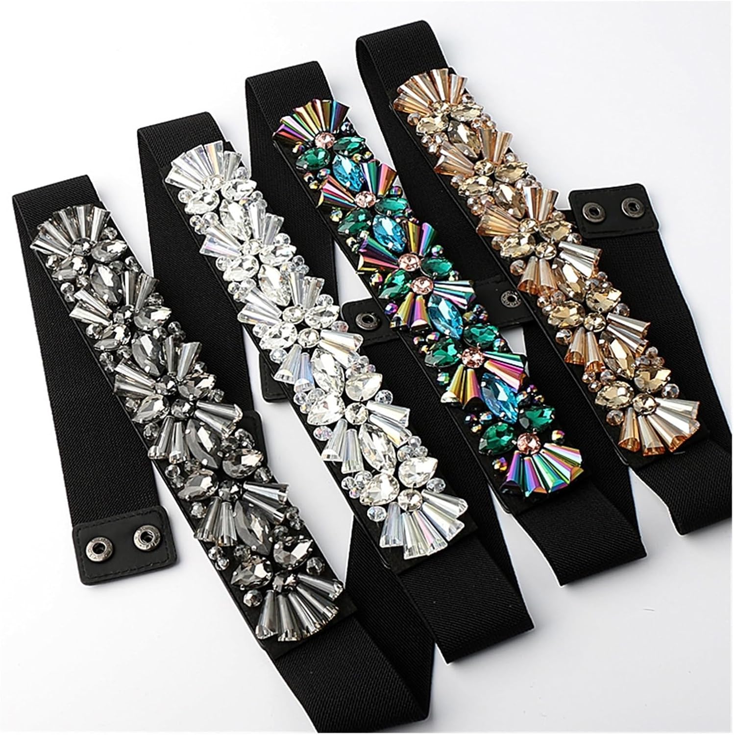 レディース イブニングベルト クリスタルビーズ ラインストーン ダイヤモンド ウエストバンド