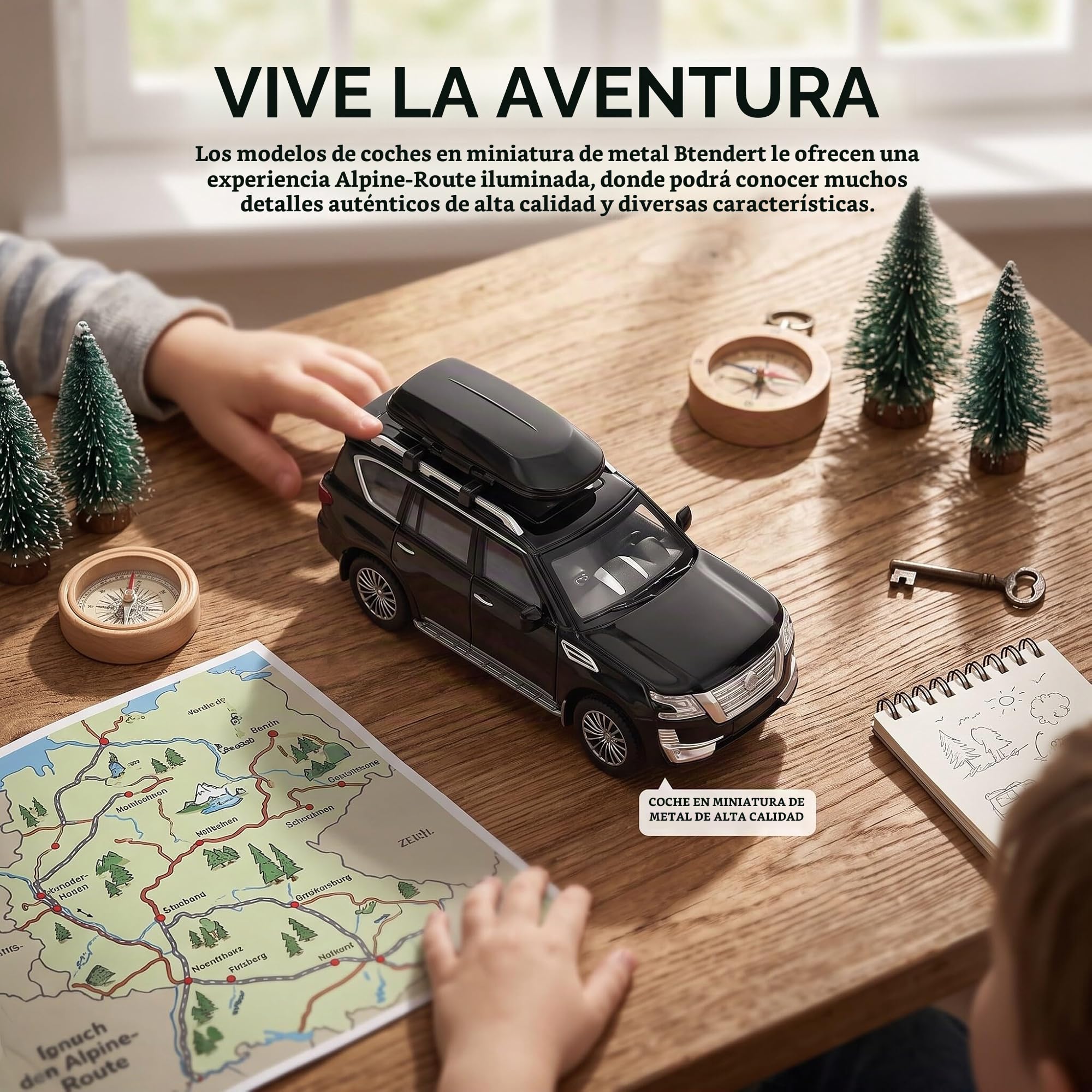 Coche Modelo Fundido a Presión Todoterreno 1/32 Aleación Metal