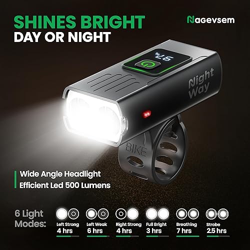 Miniatura 2 de Bike Lights Set, LED Super Bright USB-C Rechargeable Headlight & Taillight, Waterproof Front & Rear Back Bicycle Light for Night Riding, Road &