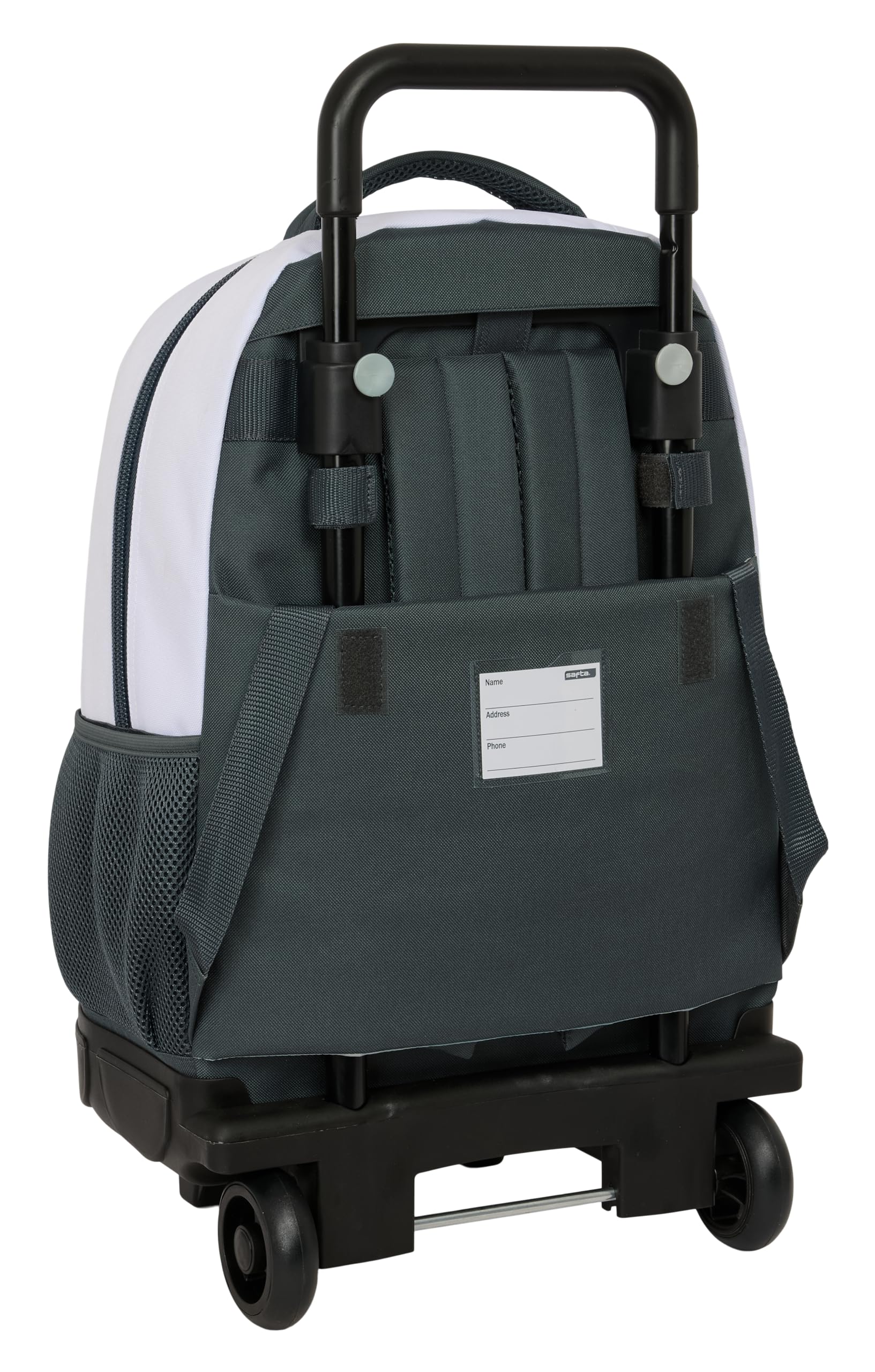 Safta REAL MADRID EQUIPACIÓN 25/26 - Mochila Grande con Ruedas, Compacta, Extraíble, Ideal para Niños de Diferentes Edades, Cómoda y Versátil, Calidad y Resistencia, 33x22x45 cm