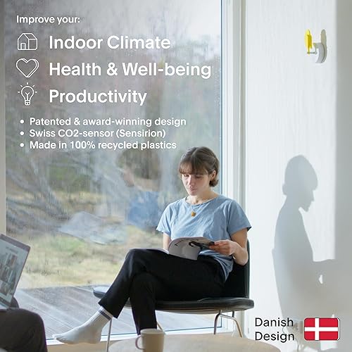 Miniatura 2 de Birdie 2.0 - Monitor de CO2 de diseño para interiores - Medidor de calidad del aire para el hogar y la oficina - Promueve la salud mental y física -