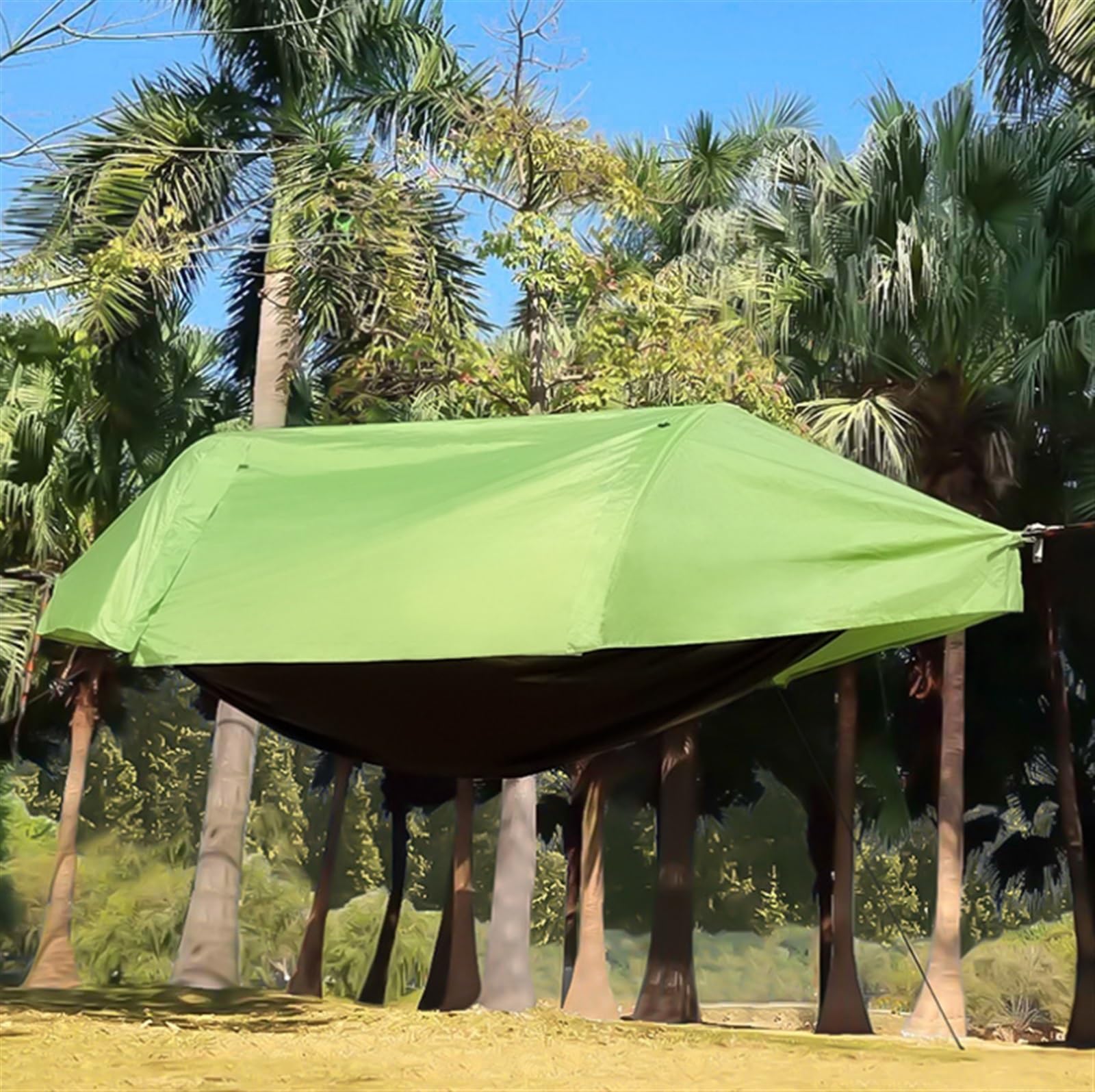 Hamak Ultralekki, Hammock Hamaki O Wymiarach 270 X 140 Cm Z Namiotem Moskitierą I Plandeką Przeciwdeszczową, Przenośny Pojedynczy Podwójny Nylonowy Spadochron na Kemping, na Zewnątrz