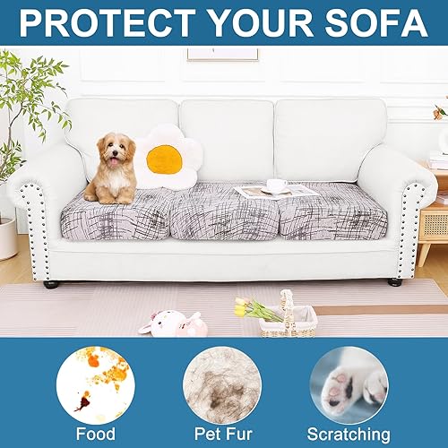Miniatura 274 de Smiry Fundas de cojín de sofá con estampado, fundas de sofá elásticas y suaves para sofá, funda de sofá antideslizante lavable protector de muebles