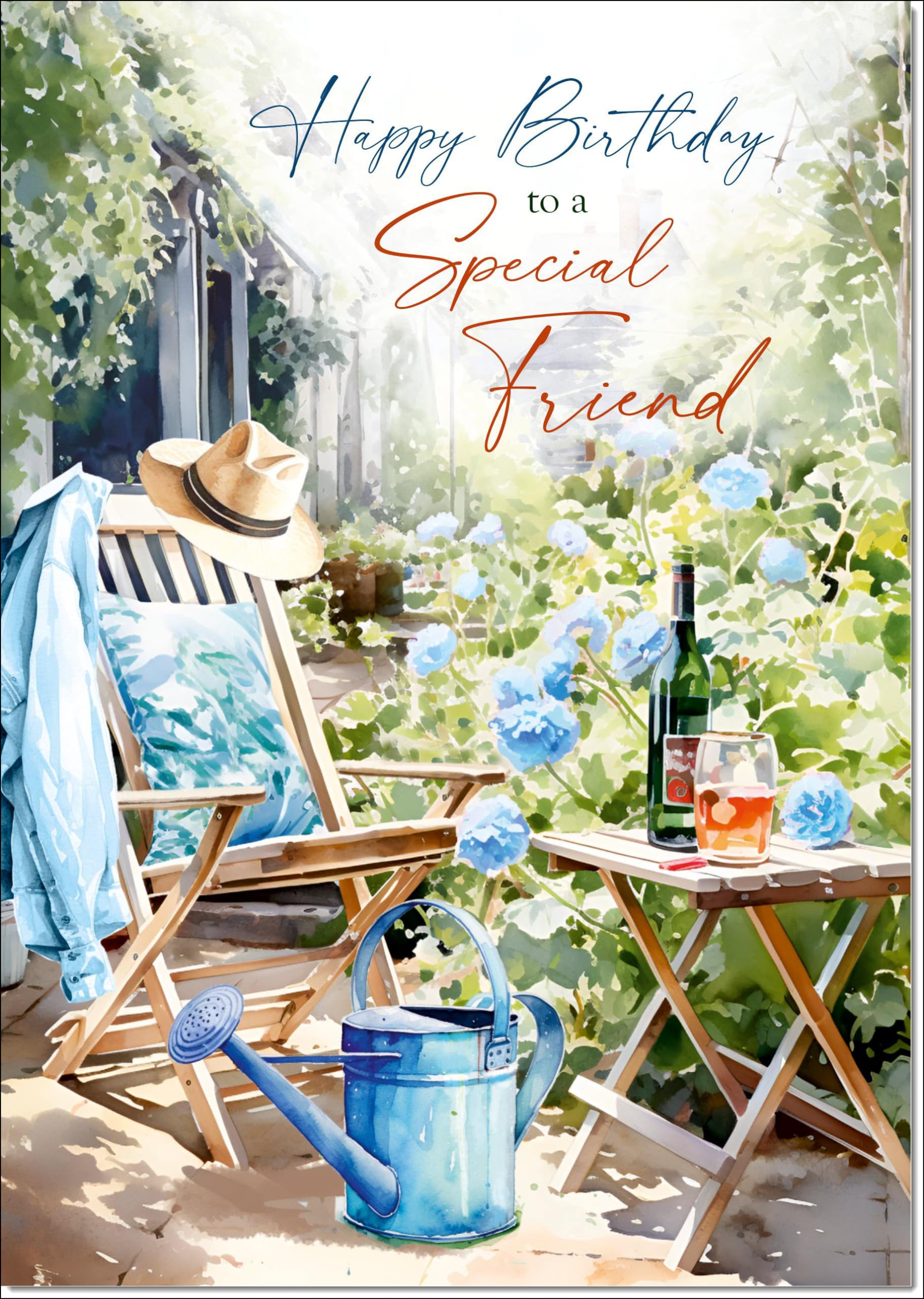 doodlecards Special Friend Birthday Card Relax in the Garden Large A4 Size with Plain Envelope — image 1