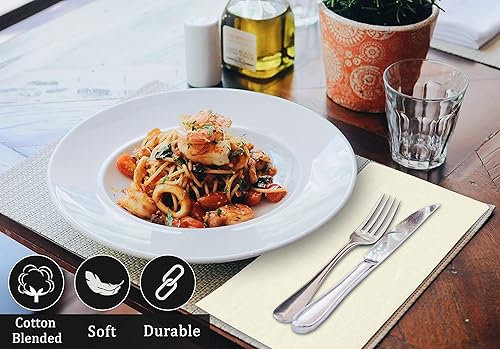 Miniatura 2 de Ruvanti Juego de 12 servilletas de tela, 18 x 18 pulgadas, lavables, suaves, duraderas, absorbentes, mezcla de algodón, para hotel, almuerzo,