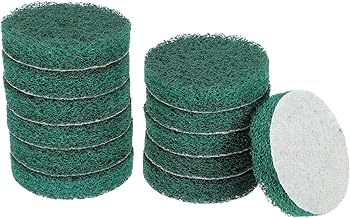 sourcing map 12 almohadillas de estropajo de grano 180 de 3 pulgadas, cepillo eléctrico de aro y bucle, disco de acondicionamiento de superficie para limpieza del hogar, cocina, color verde