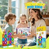 Wootoyz 43 Pièces Construction Magnetique Enfant, Jouet Enfant 3 4 5 6 Ans Jouets de Voyage Cadeau Garcon Fille 3-6 Ans Mini Magnetic Tiles Jeu Enfant 3-6 Ans Tuiles Magnétiques - 7