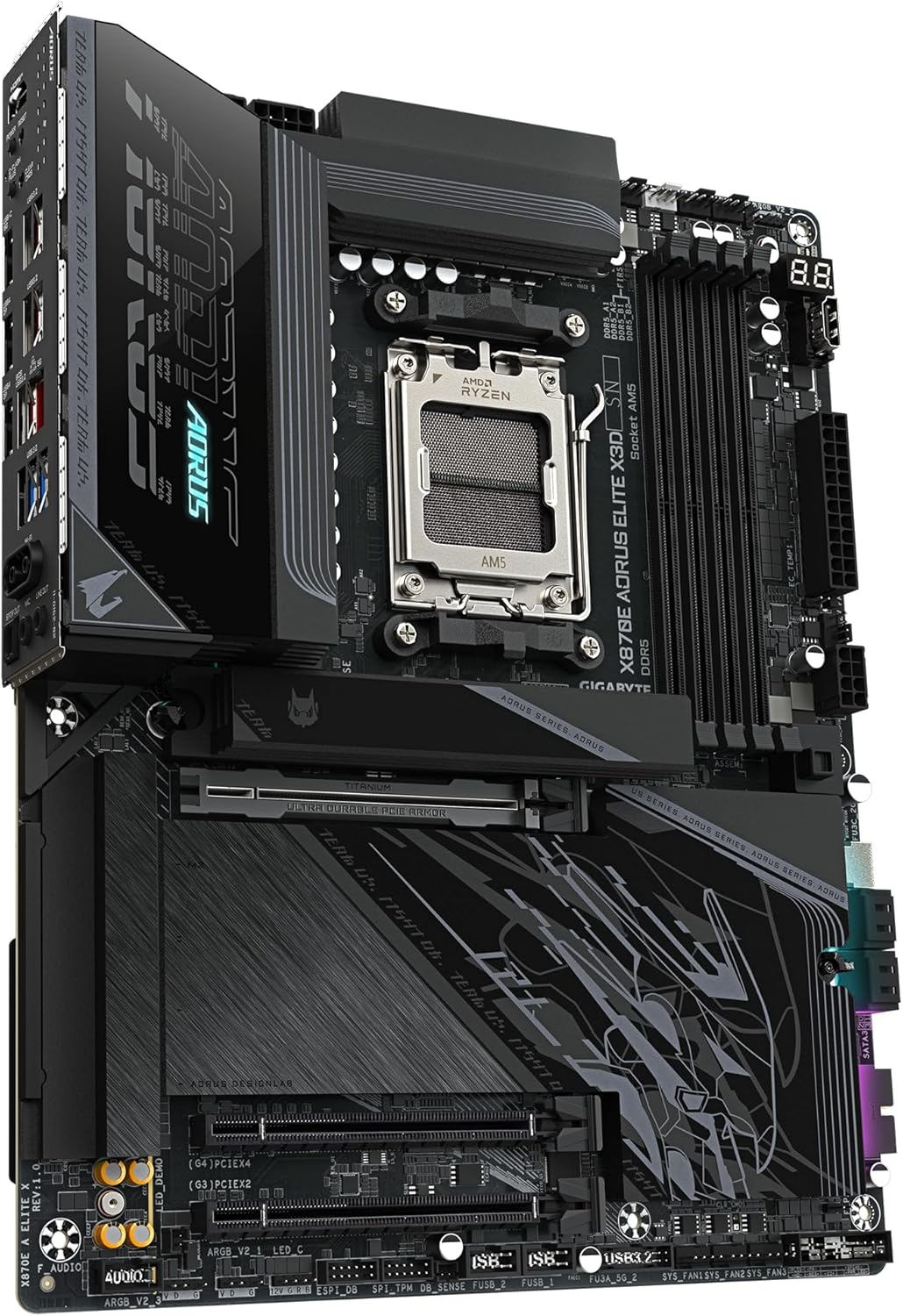 GIGABYTE X870E AORUS ELITE X3D Motherboard - Supports AMD Ryzen 9000 CPUs, 16+2+2 Phases Digital VRM, up to 9000Hz DDR5 (OC), 2xPCIe 5.0 + 2xPCIe 4.0, Wi-Fi 7, 5GbE LAN, USB 4