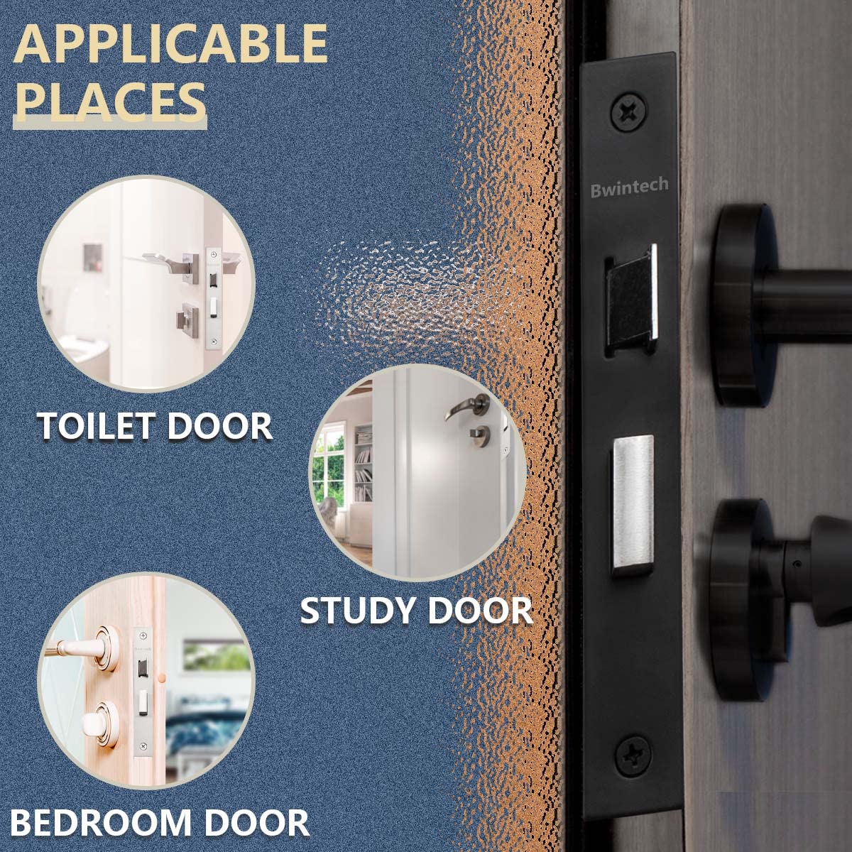 Cerradura De Manija Para Baño Negro Mate Lion Tools