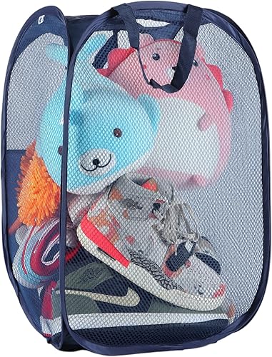 Miniatura 6 de Nvatorfox Paquete de 2 cestas emergentes de almacenamiento y lavandería, canastas de malla emergente para lavandería, portátiles, asas duraderas,