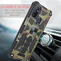 Vista 4 de Funda diseñada para 1+ Nord N100, OnePlus N100 Funda magnética con soporte magnético con vidrio templado, funda protectora de doble capa a prueba