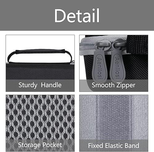 Miniatura 2 de Aenllosi Funda de transporte rígida compatible con AstroAI 118S8T8 Car Jump Starter, malla Pocke para clips de arranque de batería y cable (solo