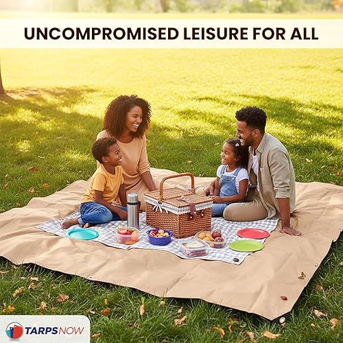 Miniatura 5 de Tarps Now - Lona de polietileno impermeable resistente de 10 x 20 pies  Lona reforzada de 12 milésimas de pulgada de grosor con ojales de aluminio