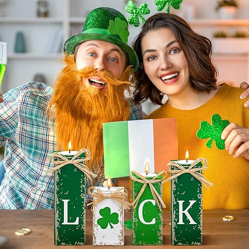 Miniatura 9 de 3 portavelas de madera de muñeco de nieve de invierno con pilas LED, luces de té de muñeco de nieve de Navidad, centros de mesa de velas de madera