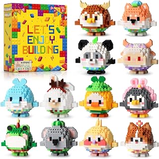 12Pack Animals Party Favors Building Set, 2491PCS Cute Animals Building Blocks for Goodie Bag Stuffers Classroom Prizes, Party Favors Birthday Gift for Kids Boys Girls Student 8+