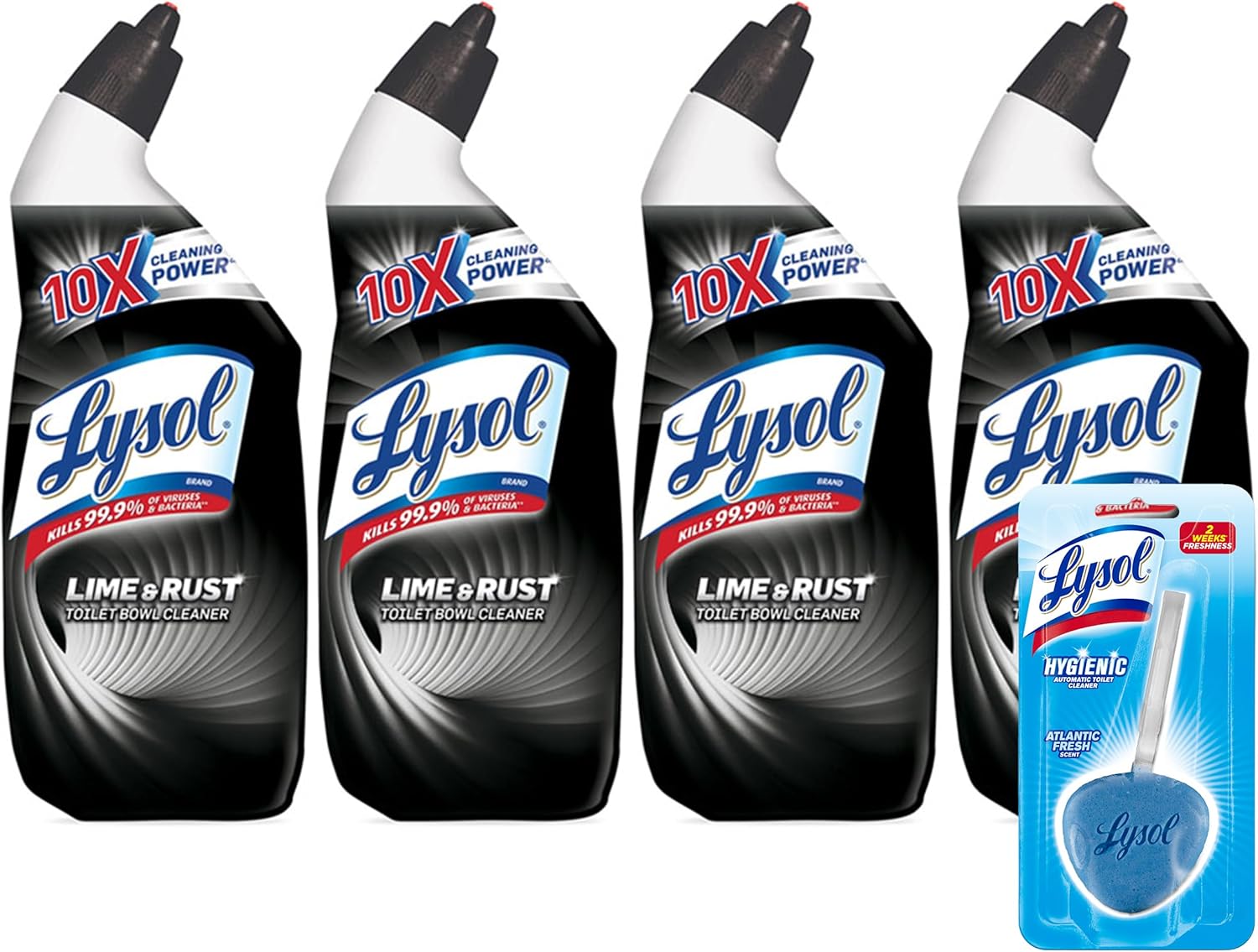 Lysol Lime & Rust Toilet Bowl Cleaner Gel, For Cleaning and Disinfecting, Destroys