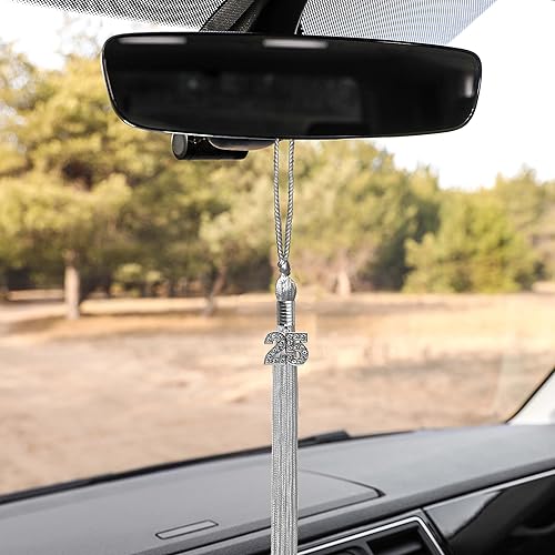 Miniatura 6 de Endea Graduation Borla de un solo color con dije de plata Bling (blanco, 2025)