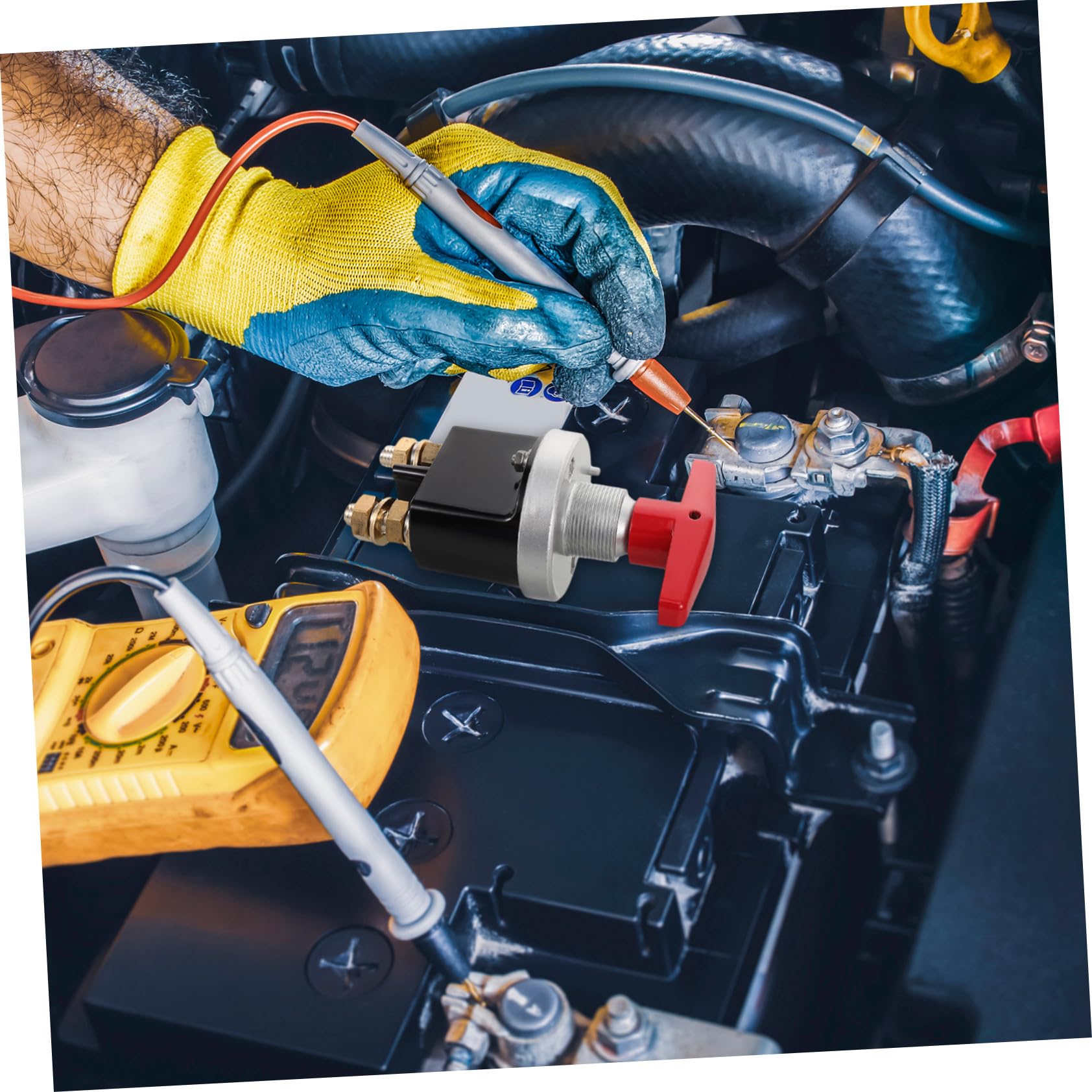 Interruttore Disconnettore Batteria con Piastra di Blocco Isolamento Avanzato Compatibile per Auto Camion Rv e Barche Protezione Motore e Interruzione Istantanea Sicurezza