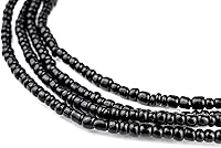 Vista 6 de The Bead Chest Cuentas de vidrio verde de Ghana (2 hebras), cuentas de vidrio de Ghana