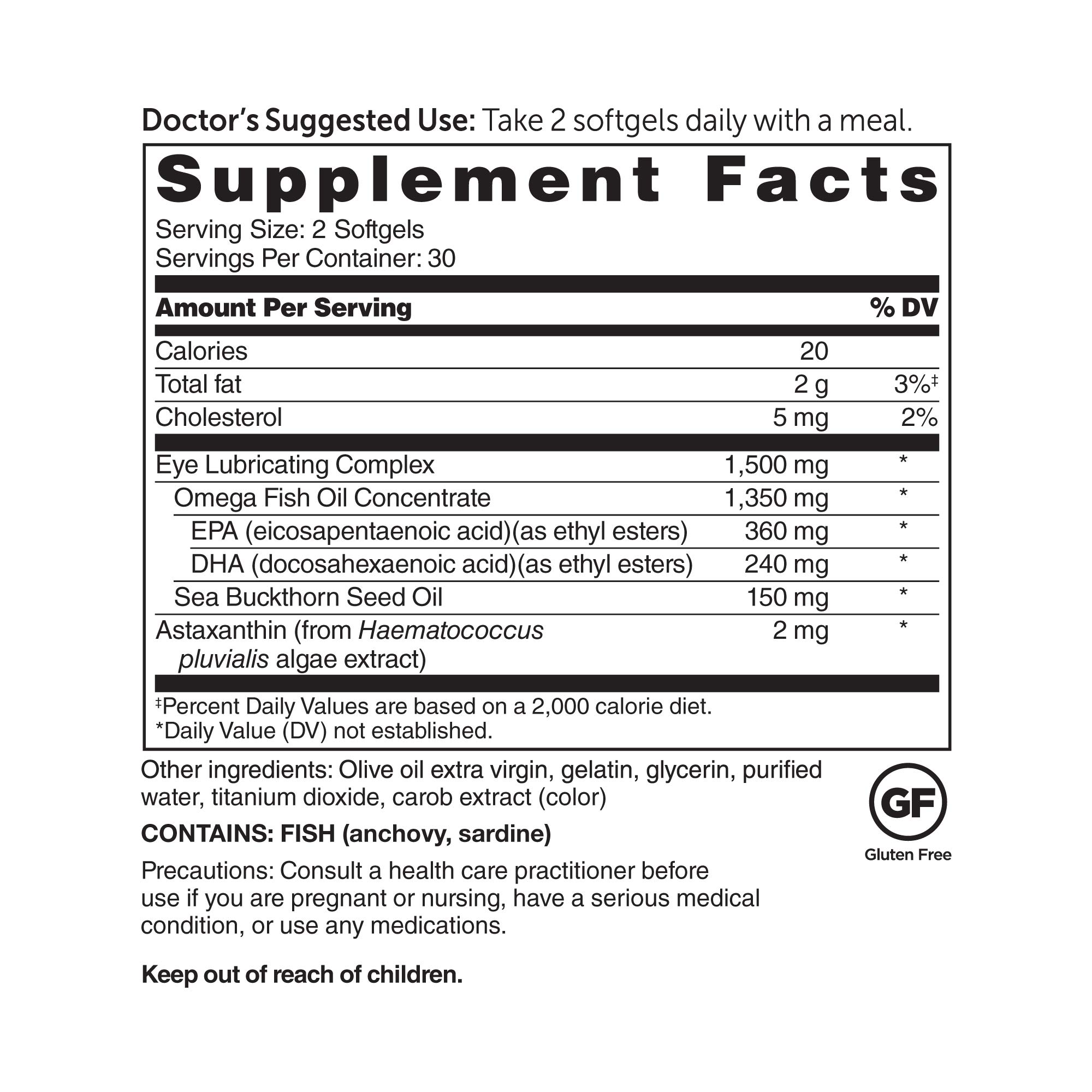 Dr. Whitaker's Eyedrate Hydration and Lubrication Supplement with Omega-3, Omega-7 and Antioxidants, 60 Softgels (30-Day Supply) — Amazon image 2