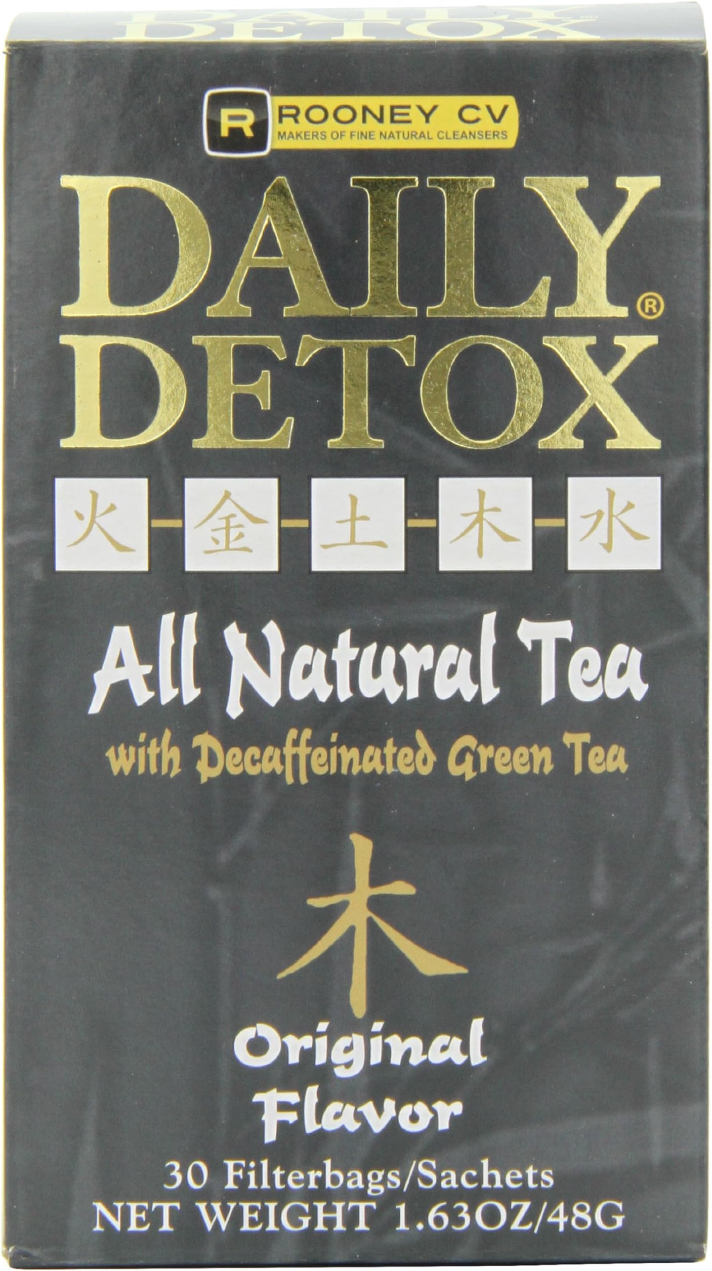 Daily Detox All Natural Tea, Decaffeinated Original Green Tea, 30 Count