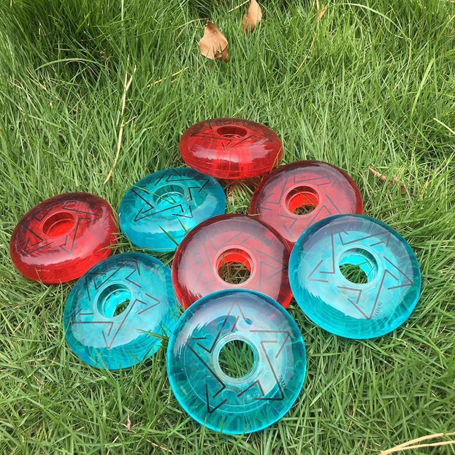 Roues de Patins à Roues alignées 72 mm/76 mm/80 mm 82A Roues de Rechange en Ligne pour intérieur et extérieur, Lot de 8, Bleu, 80 mm