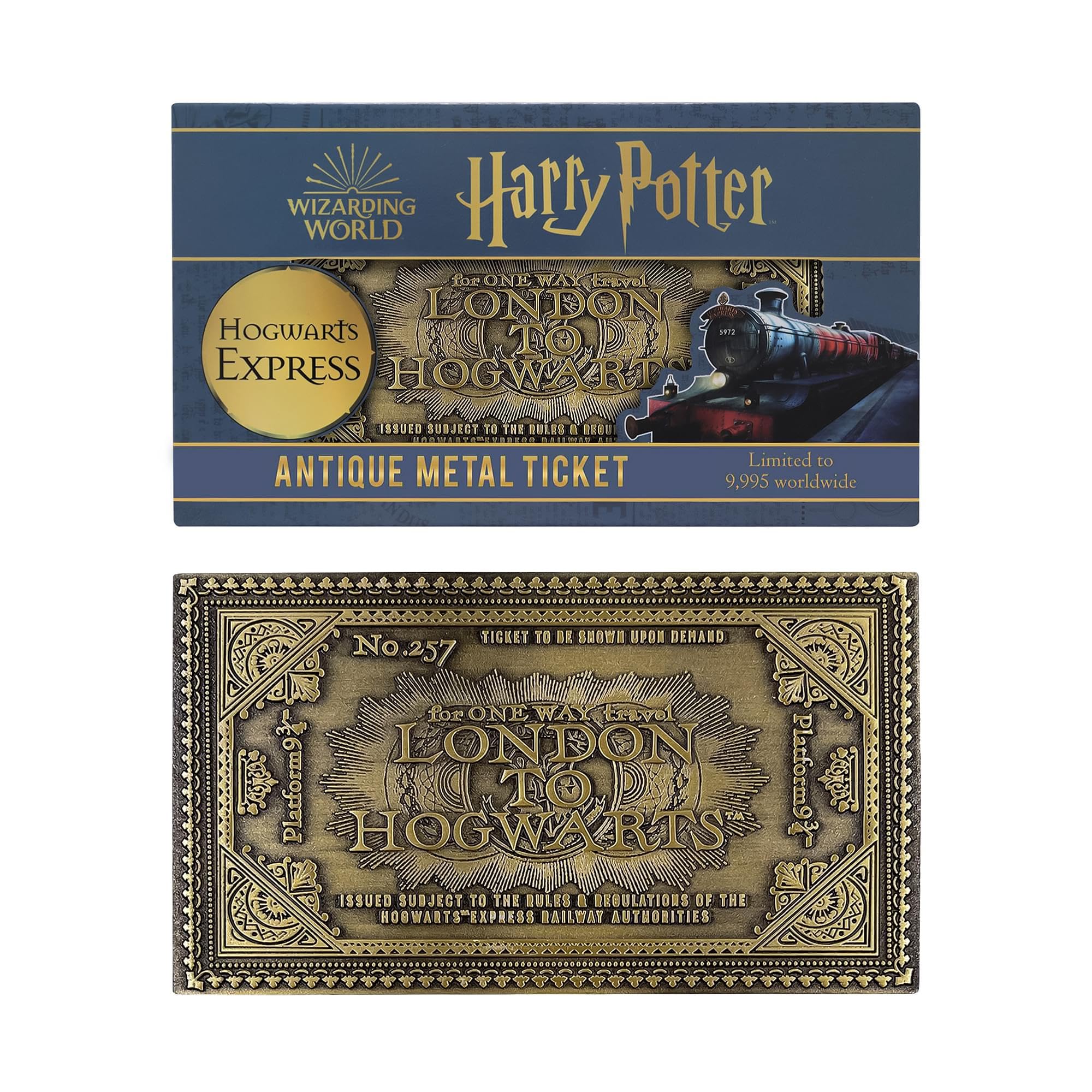 Fanattik Harry Potter Hogwarts Express - Billete de tren de edición limitada de metal