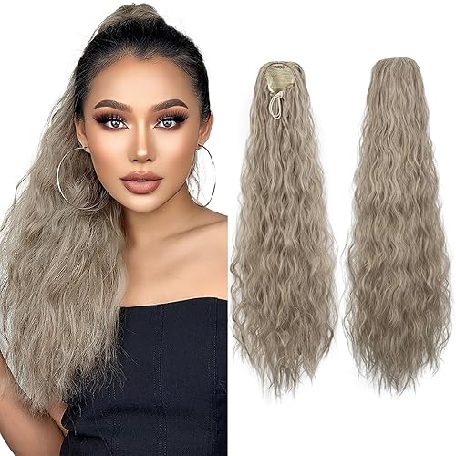 SEGO Extensiones de cola de caballo de 12 pulgadas, rizadas, con clip de mandíbula, onduladas, gruesas, rizadas, suaves, con reflejos, para mujeres