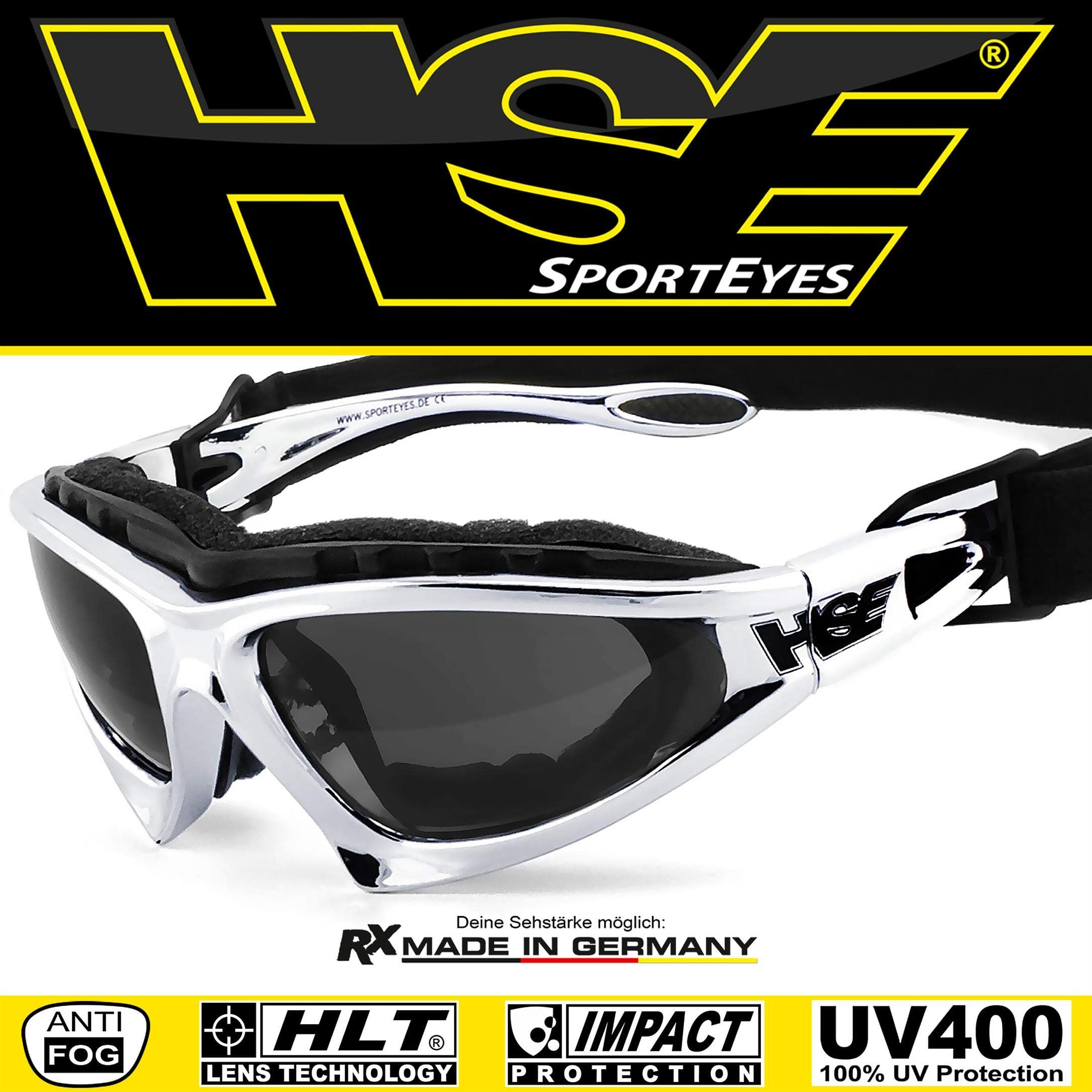 HSE SportEyes® | beschlagfrei, Winddicht, HLT® Kunststoff-Sicherheitsglas nach DIN EN 166 | Sportbrille, Radbrille, Sonnenbrille | Brille: 231