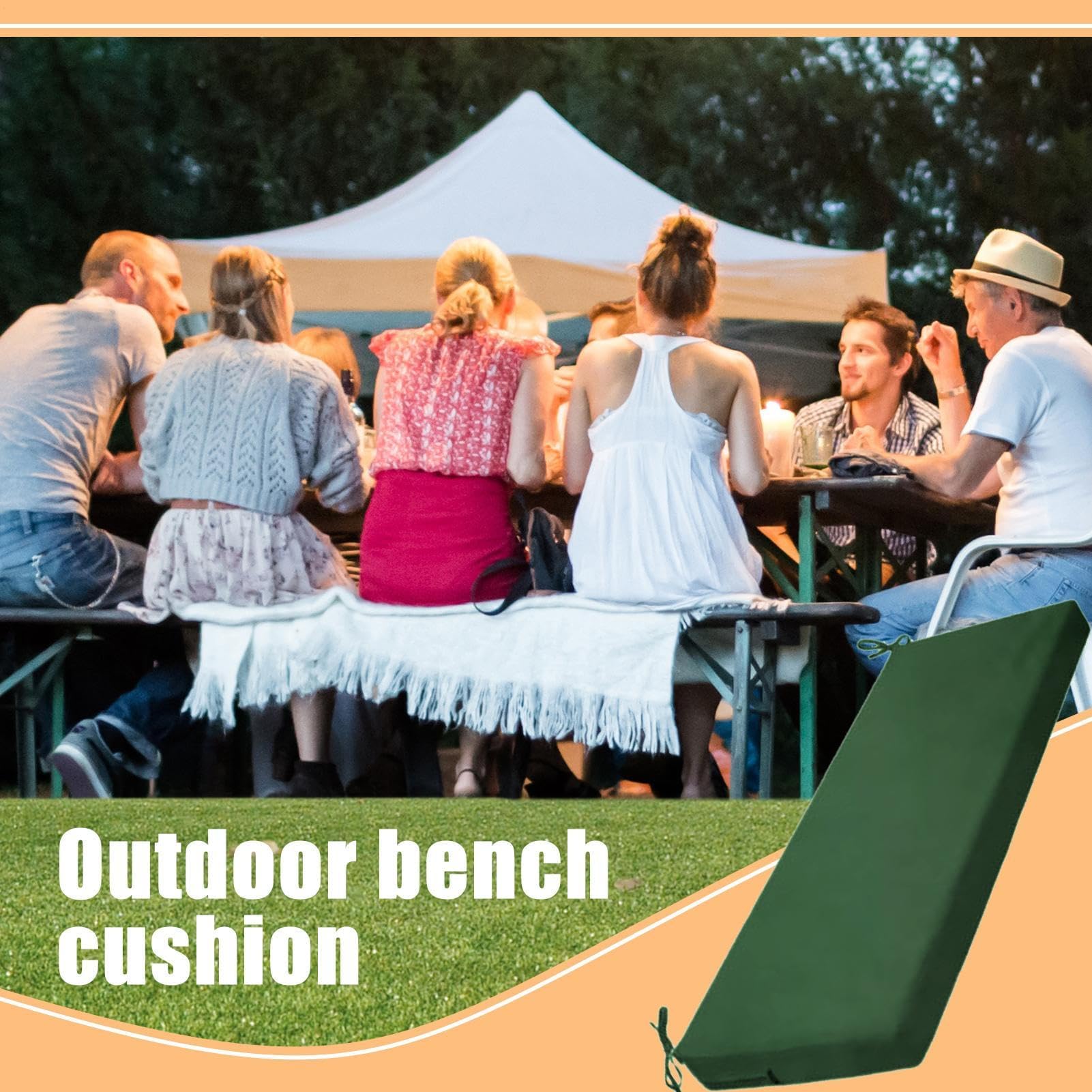 Rutschfeste Outdoor-Kissen, wasserdichte Ersatz-Sitzpolster für Veranda, Schaukel, Terrasse, Hof, Innenbereich, Balkon und Terrasse, bequemes Gartenmöbel-Zubehör