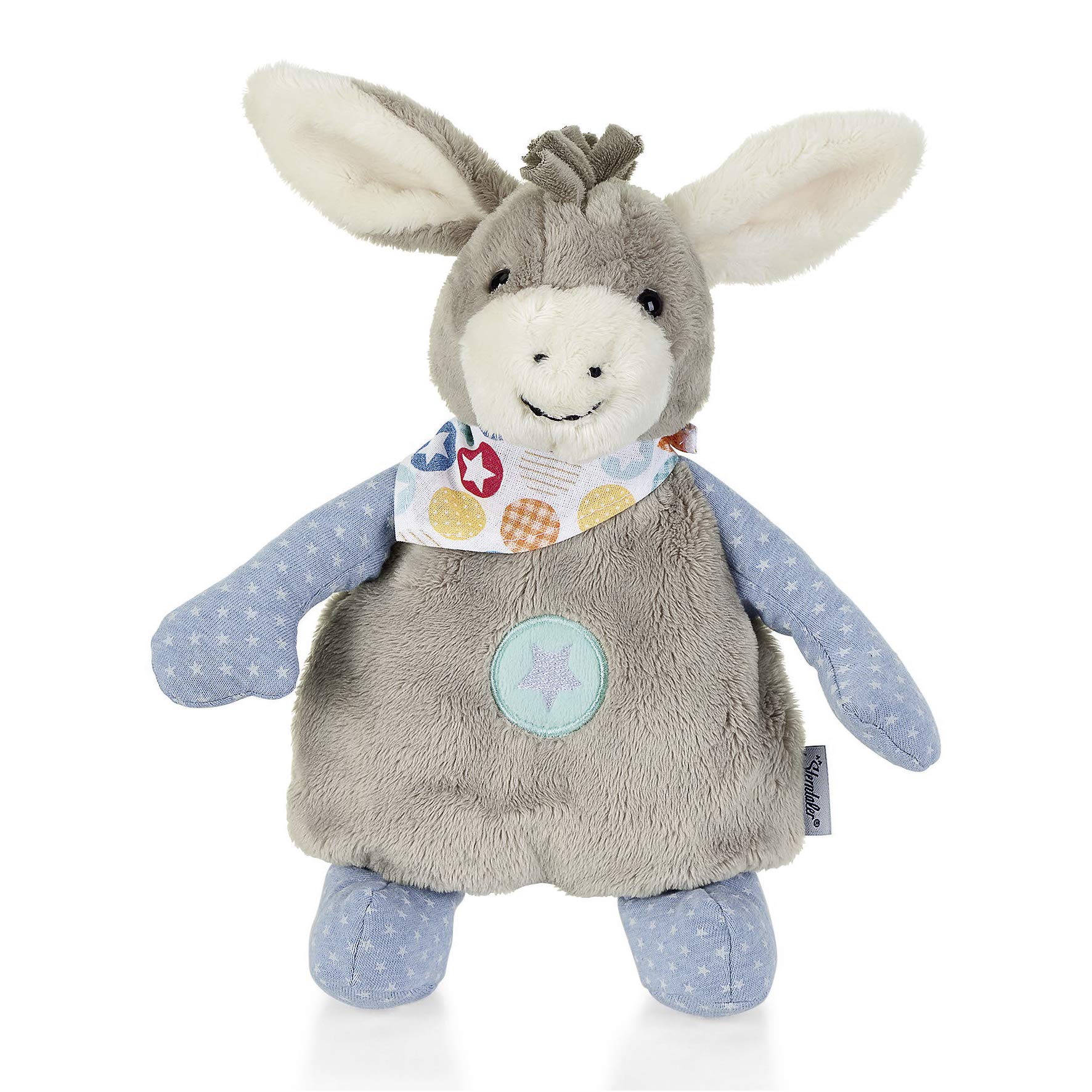 Sterntaler Cojín térmico Emmi el burro, Para bebés a partir de 1 mes, 27 cm, Gris/Multicolor