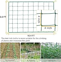 Vista 2 de Red de enrejado de jardín para plantas trepadoras al aire libre, red de plantas de 6.6 x 16.4 pies para pepino, tomate, 27 hebras de red de enrejado