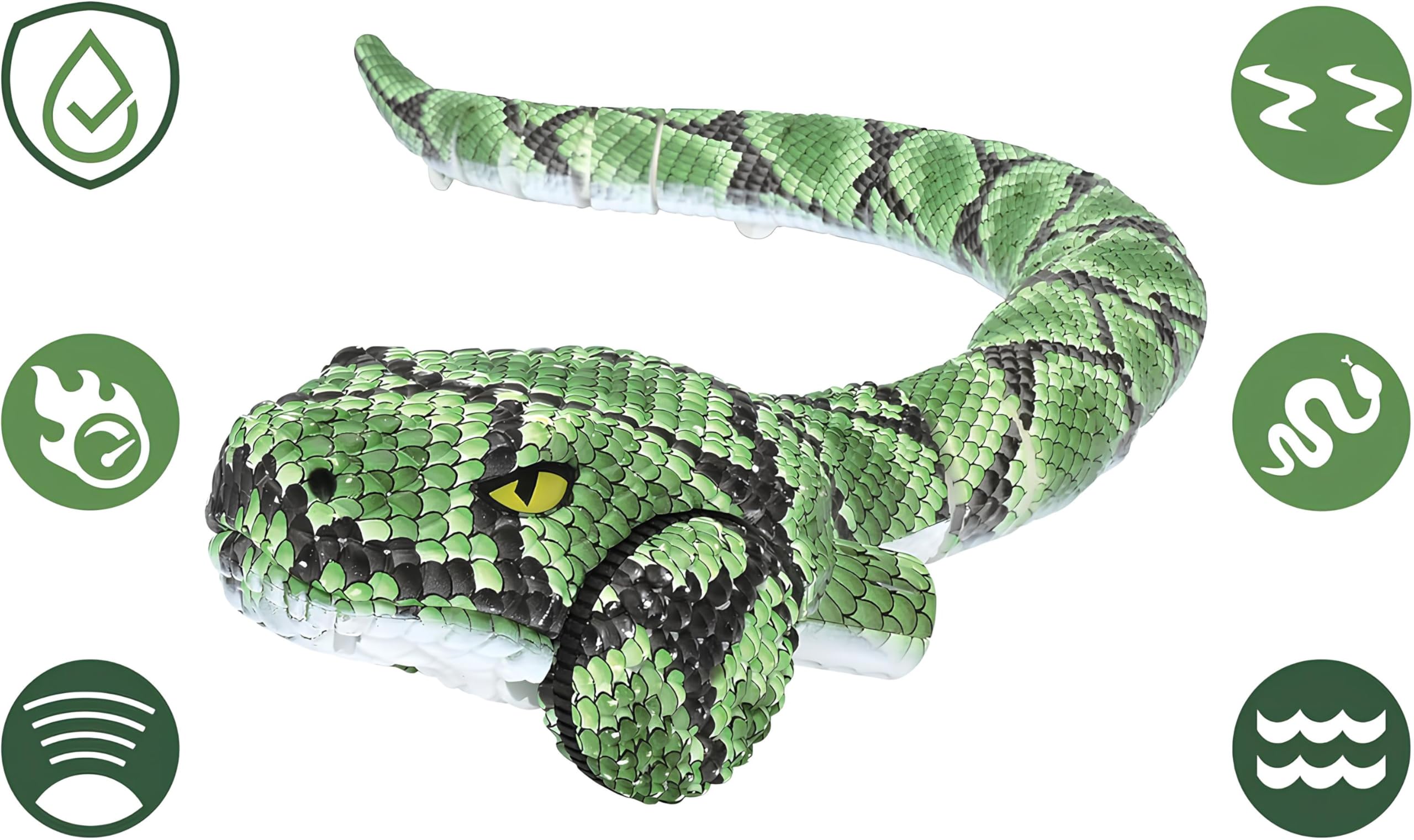Serpente Telecomadato Versione Gigante cm 77 Striscia e Nuota Davvero Movimenti Realistici Utilizzabile su Terra e in Acqua Pitone Boa Vipera Maxi Giocattolo Multifunzione Spettacolare Scatola Regalo