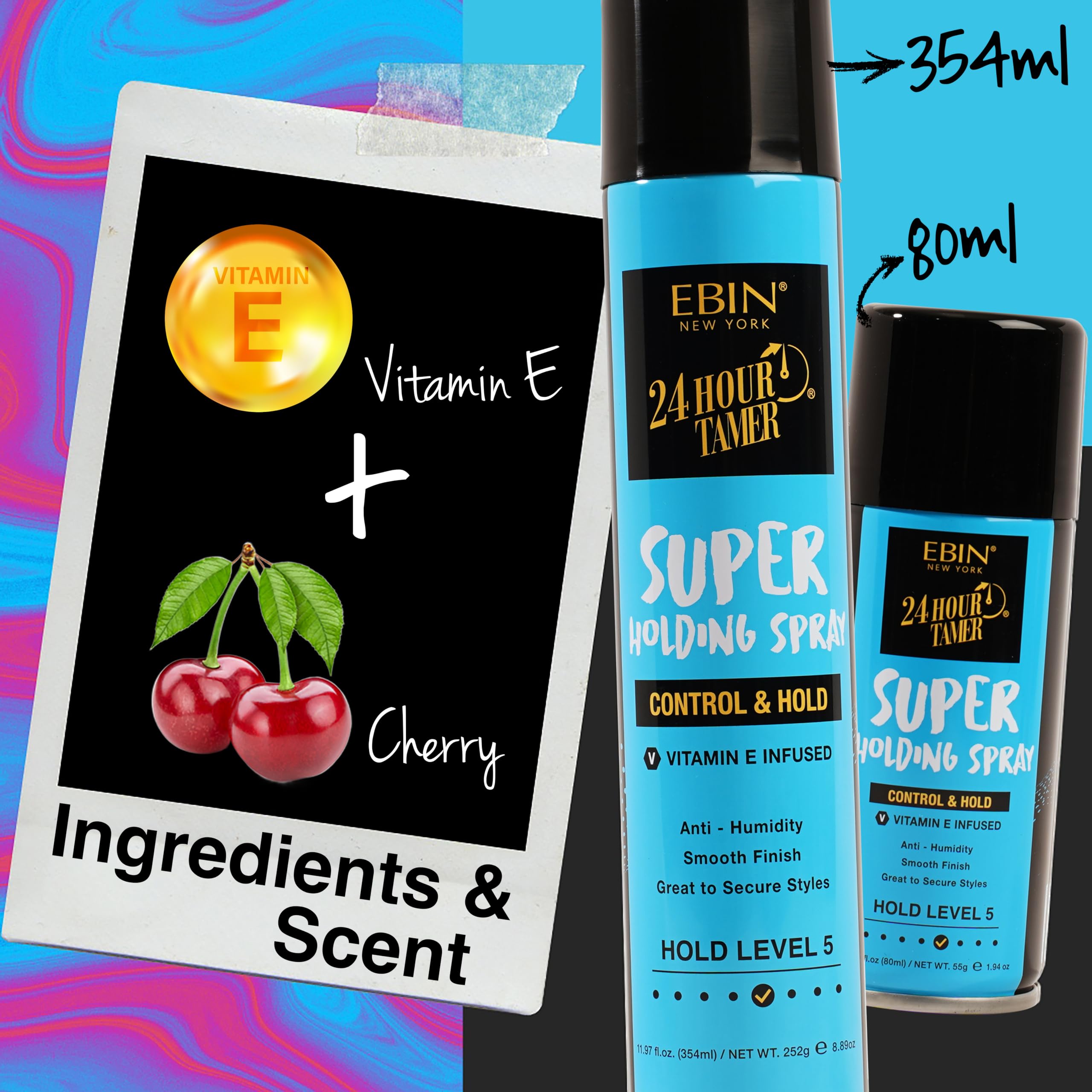 Amazon.com : EBIN NEW YORK 24 Hour Tamer Super Holding Spray