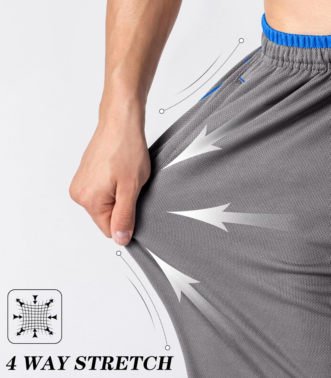 MAGNIVIT Men's Lightweight Sweatpants Loose Fit Open Bottom Mesh Athletic Pants with Zipper Pockets - Image 4