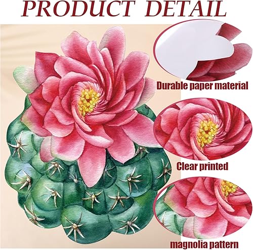 Miniatura 3 de Juego de 100 manteles individuales desechables de cactus de 12 pulgadas, manteles individuales de papel floral para mesa de comedor, tapetes de