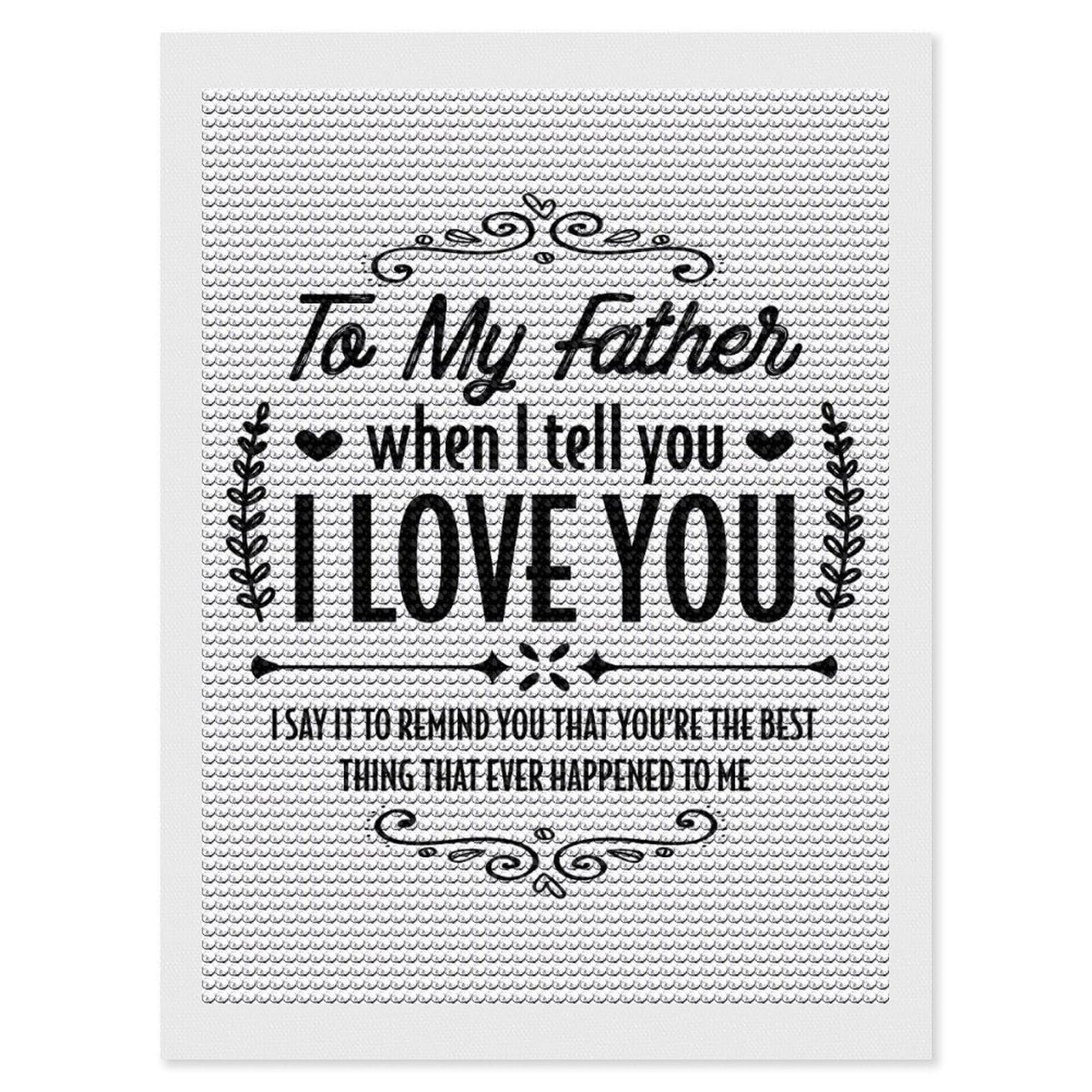 Junmoney Father Best Thing Ever Diamond Art Kit 12"x16", Relaxing DIY Hobby, Satisfying Creative Project, Living Room Decor, for Women