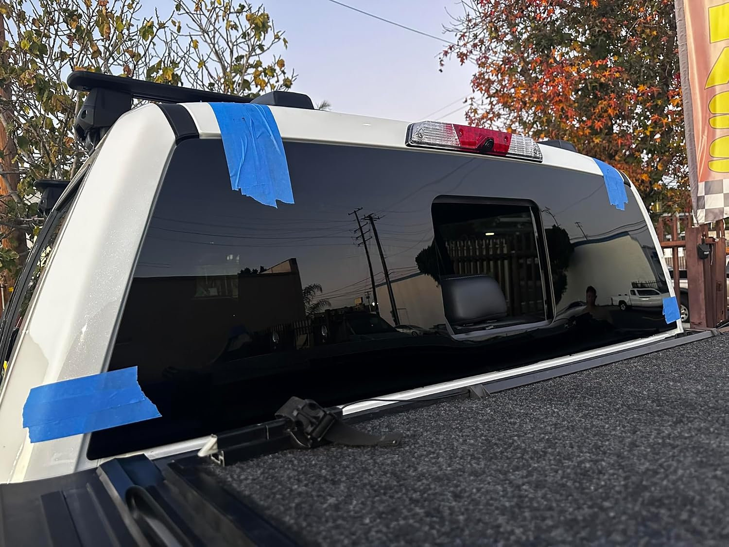 Rear Power Connection Ready Sliding Glass Window compatible with Ford F-Series F250-F550 (2017-2026) Factory Dark Tinted, Heated (defroster lines) No Regulator Cable or Motor