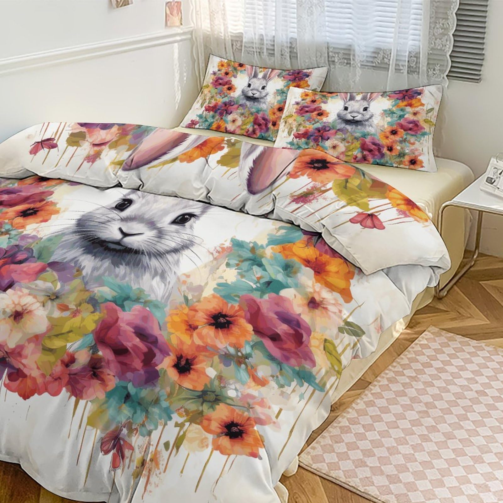 Housse de couette ultra douce aquarelle pour grands lits doubles