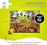 Vista 3 de Crocodile Creek Rompecabezas de Piso Above + Below de 48 Piezas - Rompecabezas de Piso Divertidos para Niños de 4-8 Años - Backyard Discovery - 27 x