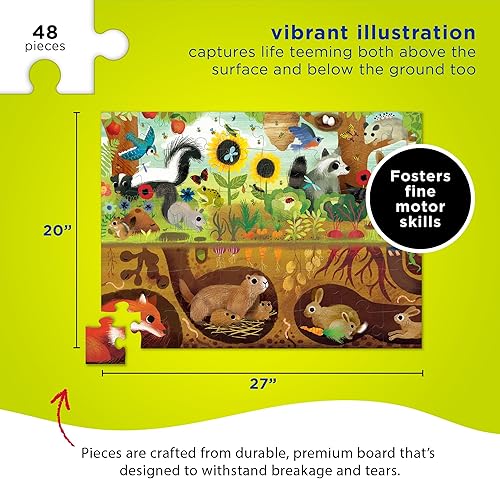 Miniatura 3 de Crocodile Creek Rompecabezas de suelo de 48 piezas de Above + Below - Divertido rompecabezas de suelo para niños de 4 a 8 años - Descubrimiento de