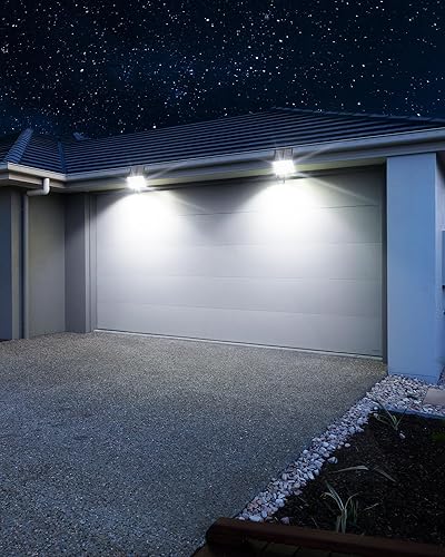 Miniatura 8 de SUPERDANNY Luces solares de inundación para exteriores con sensor de movimiento con 113 LED brillantes, luces de inundación exteriores del atardecer