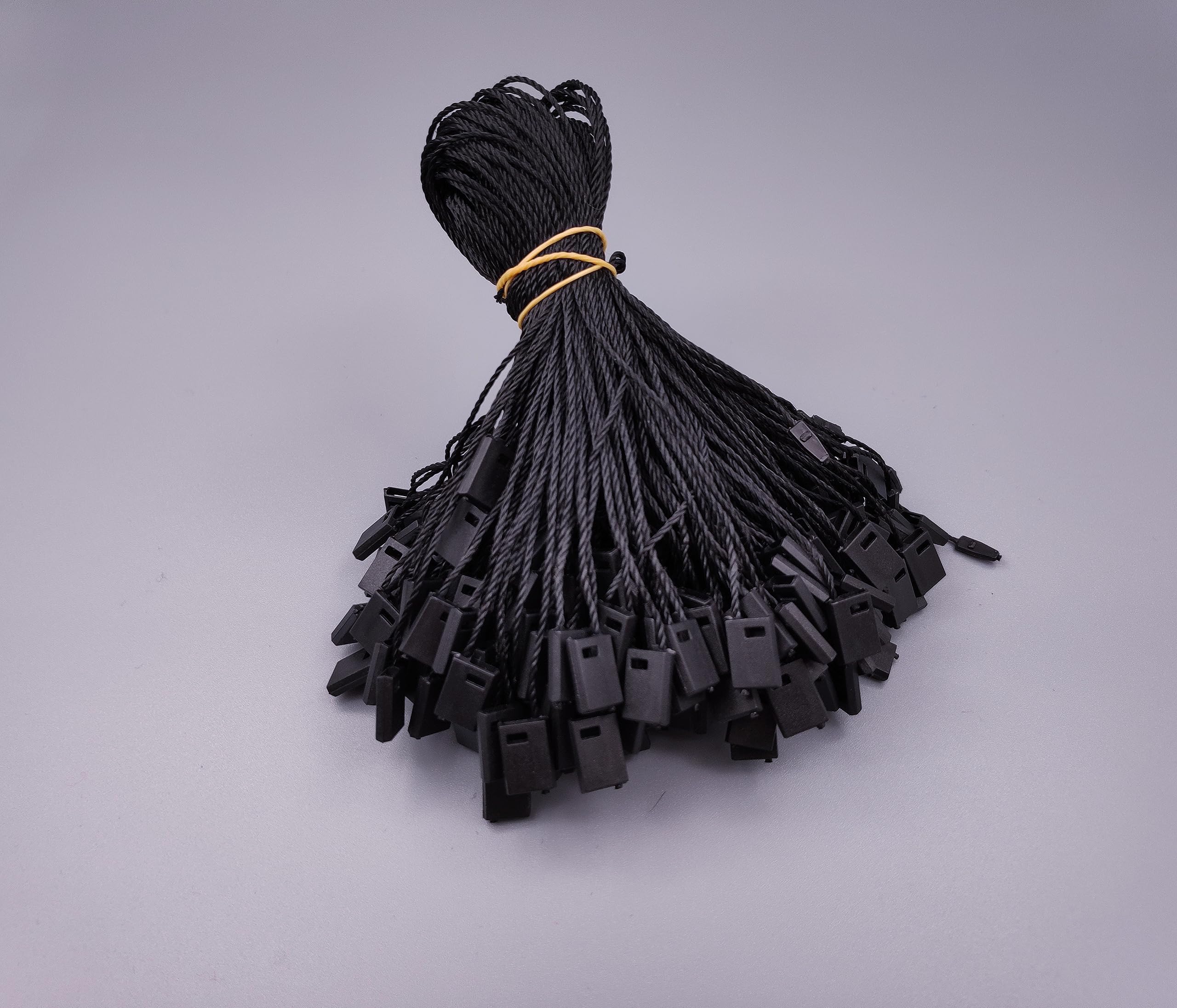 Red Dot Gift® 1000 Pcs Tag Strings, 7 Inch Black Nylon Snap Lock Pin Loop Plastic Tag Fastener Hook Ties Clothing Price Tag Rope (7 Inch, Black)