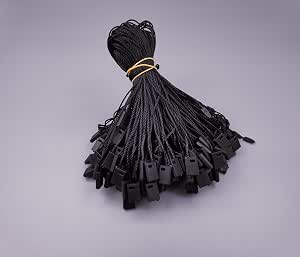 Black String Pin Red Dot Gift® 1000 Pcs Tag Strings, 7 Inch Black Nylon Snap Lock Pin ...