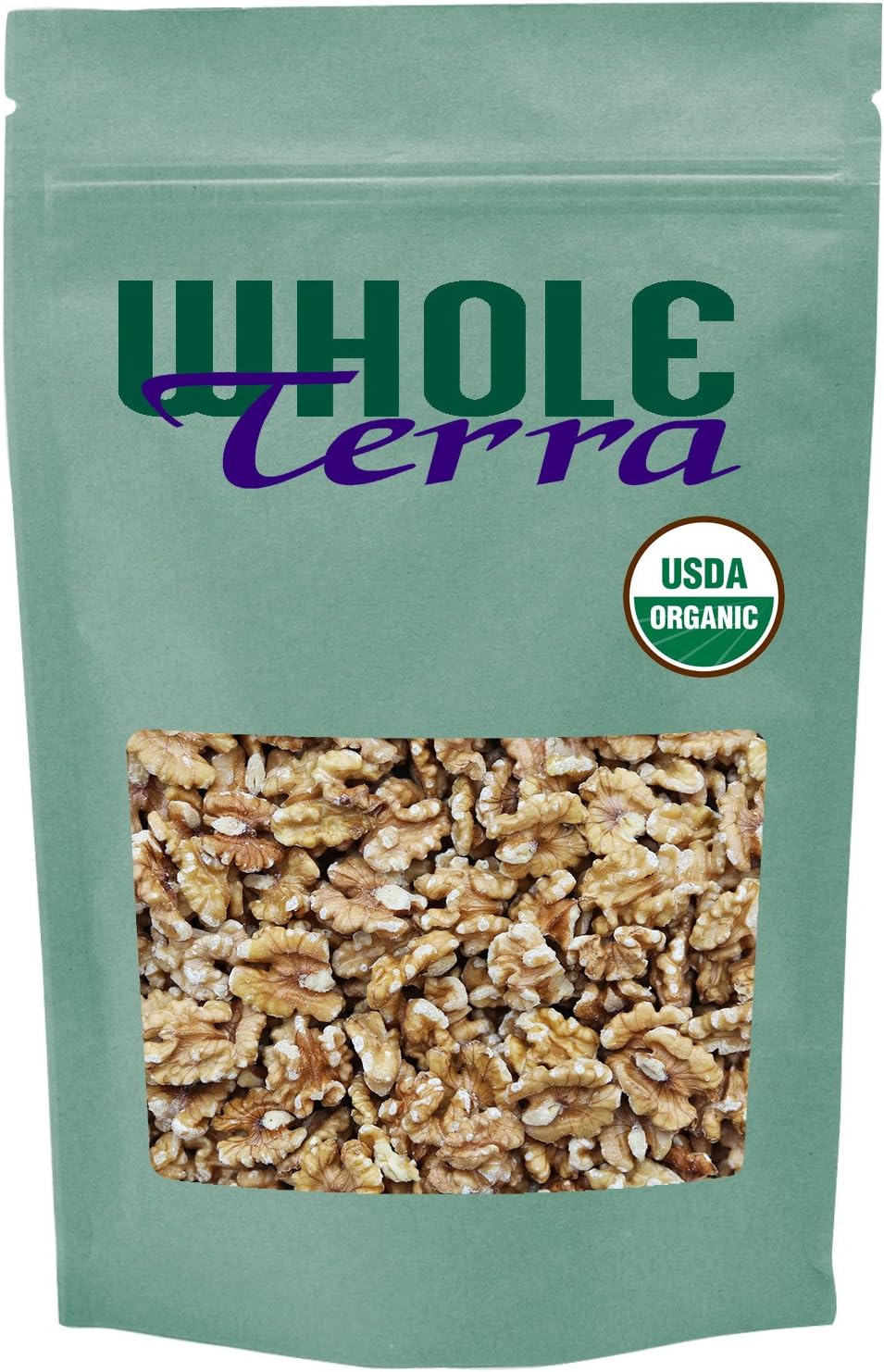 Whole Terra Organic Raw Walnuts Halves & Pieces (1 Pounds)