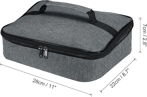 Miniatura 2 de PATIKIL Lonchera térmica de 11 x 8.7 x 2.8 pulgadas, lonchera impermeable con asa, bolsa de almuerzo portátil para almacenamiento de alimentos para